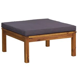 vidaXL Footrest with Dark Grey Cushion Solid Acacia Wood