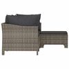 vidaXL 4 Piece Garden Lounge Set with Cushions Grey Poly Rattan