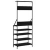 vidaXL Clothes Rack with Shoe Storage Black 70x34x184 cm
