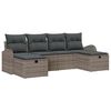 vidaXL Garden Sofa Set 6 pcs Grey Poly Rattan