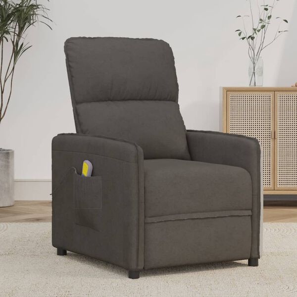 vidaXL Massage Chair Dark Grey Microfiber Fabric