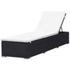 vidaXL Sun Lounger with Cushion Poly Rattan Black