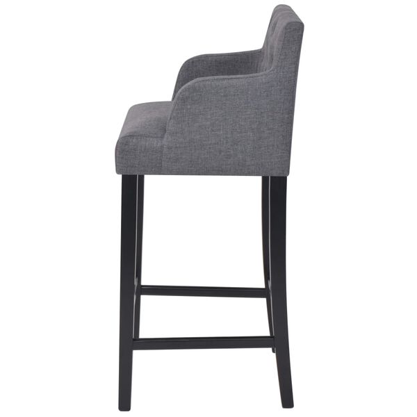 vidaXL Bar Stools 2 pcs Dark Grey Fabric