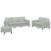 vidaXL 3 Piece Sofa Set Light Grey Velvet