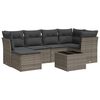 vidaXL 7 Piece Garden Sofa Set with Cushions Grey Poly Rattan