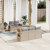vidaXL 6 Piece Garden Sofa Set with Cushions Beige Poly Rattan