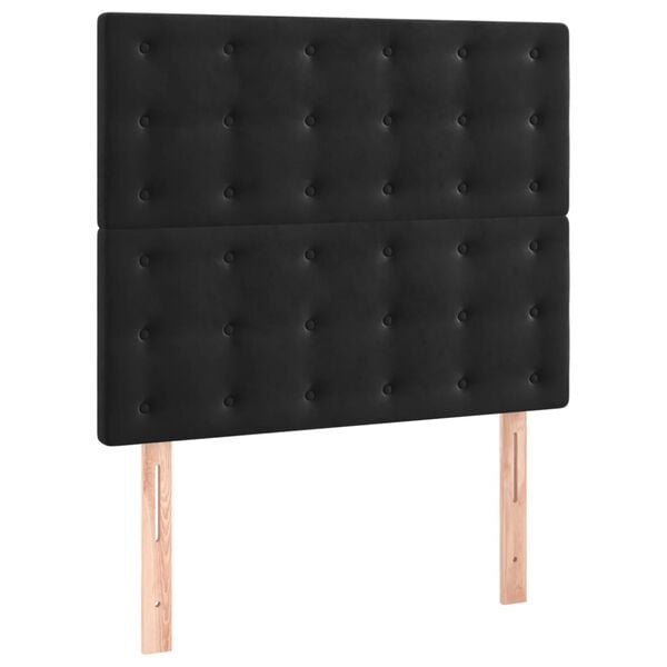 vidaXL Headboard Black 80x5x118/128 cm Velvet