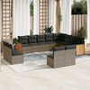 vidaXL 12 Piece Garden Sofa Set with Cushions Grey Poly Rattan