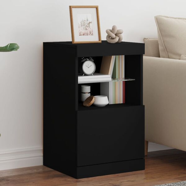 vidaXL Sideboard with LED Lights Black 41x37x67 cm