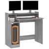 vidaXL Desk with LED Lights Grey Sonoma 97x45x90 cm Engineered Wood