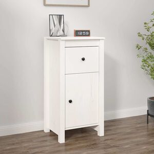 vidaXL Sideboard White 40x35x80 cm Solid Wood Pine