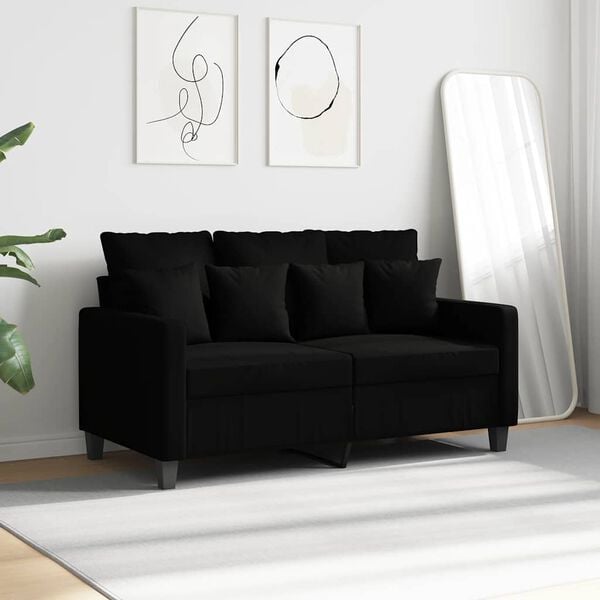 vidaXL 2-Seater Sofa Black 120 cm Fabric
