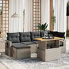 vidaXL 7 Piece Garden Sofa Set with Cushions Grey Poly Rattan