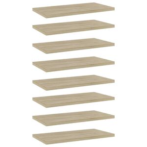 vidaXL Bookshelf Boards 8 pcs Sonoma Oak 40x20x1,5 cm Engineered Wood