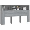 vidaXL Headboard Cabinet Grey Sonoma 180x19x103.5 cm