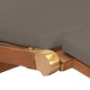 vidaXL Deck Chair with Cushion Dark Grey Solid Teak Wood