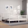 vidaXL Bed Frame without Mattress White Super King Size Solid Wood