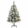 vidaXL Artificial Hinged Christmas Tree 150 LEDs & Ball Set 120 cm