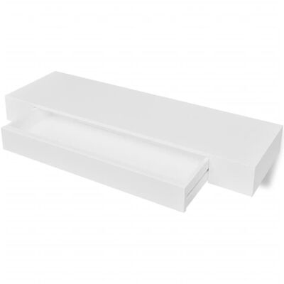 vidaXL Floating Wall Shelves with Drawers 2 pcs White 80 cm