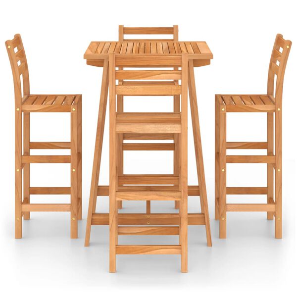 vidaXL 5 Piece Outdoor Bar Set Solid Acacia Wood