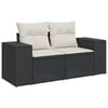 vidaXL 5 Piece Garden Sofa Set with Cushions Black Poly Rattan