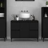 vidaXL Sink Cabinet Black 80x33x60 cm Engineered Wood