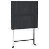 vidaXL Folding Bistro Table Black 55x54x71 cm Poly Rattan