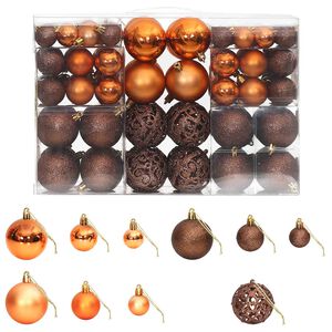vidaXL Christmas Baubles 100 pcs Brown 3 / 4 / 6 cm