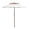 vidaXL Double Decker Garden Parasol 270x270 cm Wooden Pole Cream White