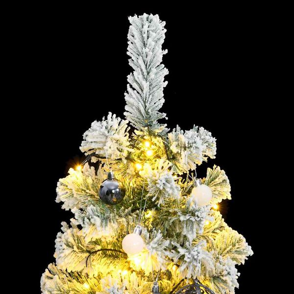 vidaXL Artificial Hinged Christmas Tree 150 LEDs & Ball Set 150 cm