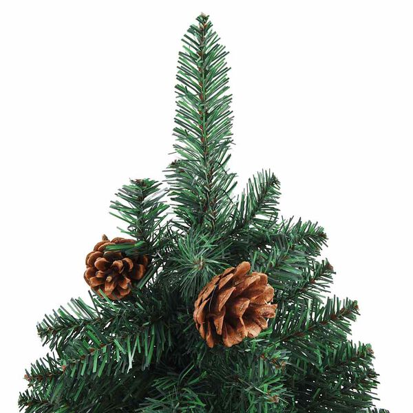 vidaXL Slim Pre-lit Christmas Tree with Ball Set Green 150 cm