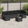 vidaXL Sofa Set with Cushion with Storage 8 pcs Black Poly Rattan