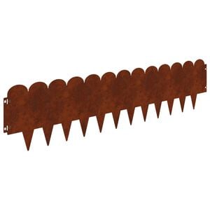 vidaXL Lawn Edging 10 pcs 103 x 25 cm Steel Rusty