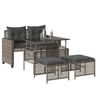 vidaXL 4 Piece Garden Sofa Set with Cushions Grey Poly Rattan Glass