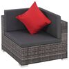 vidaXL 8 Piece Garden Lounge Set with Cushions Poly Rattan Grey