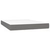 vidaXL Box Spring Bed with Mattress&LED Dark Grey 137x187 cm Double Size Fabric