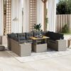vidaXL 10 Piece Garden Sofa Set with Cushions Grey Poly Rattan