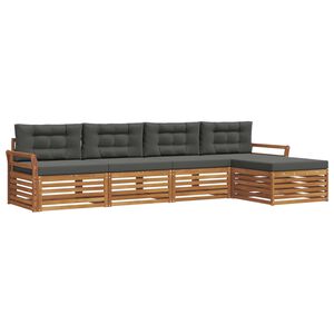 vidaXL Outdoor Sofa Set with Cushion 5 pcs Natural and Anthracite