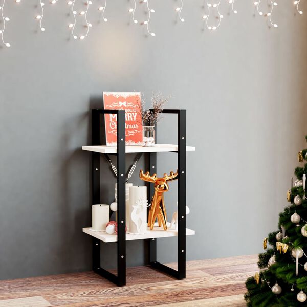 vidaXL 2-Tier Book Cabinet White 40x30x70 cm Solid Pine Wood