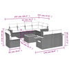 vidaXL 9 Piece Garden Sofa Set with Cushions Grey Poly Rattan