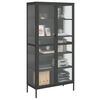 vidaXL Highboard Black 85x40x180 cm Glass and Steel