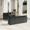 vidaXL Garden Sofa Set with Cushion 8 pcs Black