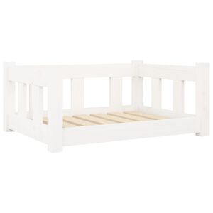 vidaXL Dog Bed White 65.5x50.5x28 cm Solid Wood Pine