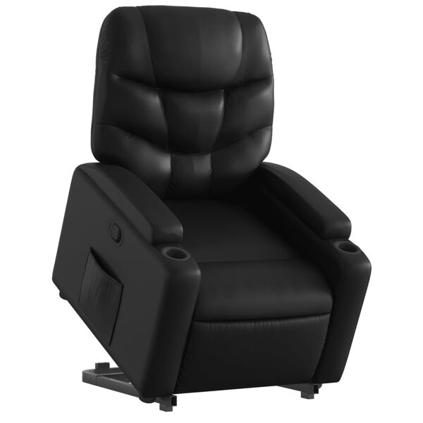 vidaXL Stand up Recliner Chair Black Faux Leather