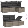 vidaXL 6 Piece Garden Sofa Set with Cushions Grey Poly Rattan