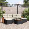 vidaXL 7 Piece Garden Sofa Set with Cushions Black Poly Rattan