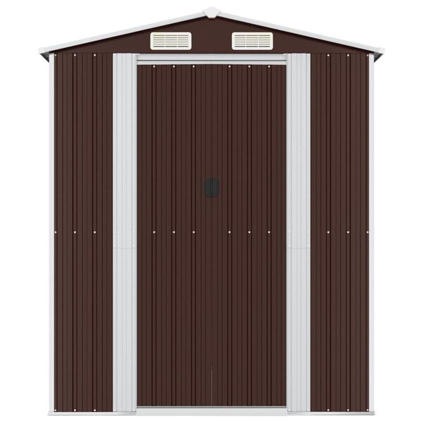 vidaXL Garden Shed Dark Brown 192x523x223 cm Galvanised Steel
