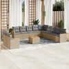 vidaXL 12 Piece Garden Sofa Set with Cushions Mix Beige Poly Rattan