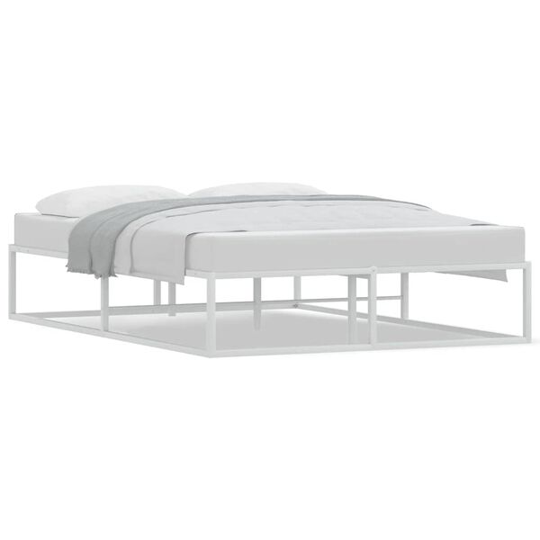 vidaXL Bed Frame without Mattress White 137x187 cm Double Metal