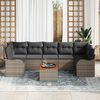 vidaXL Garden Sofa Set 8 pcs Grey Poly rattan